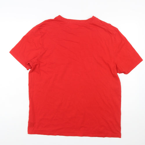 F&F Men's Red Cymru Rugby Team Graphic T-Shirt Size L