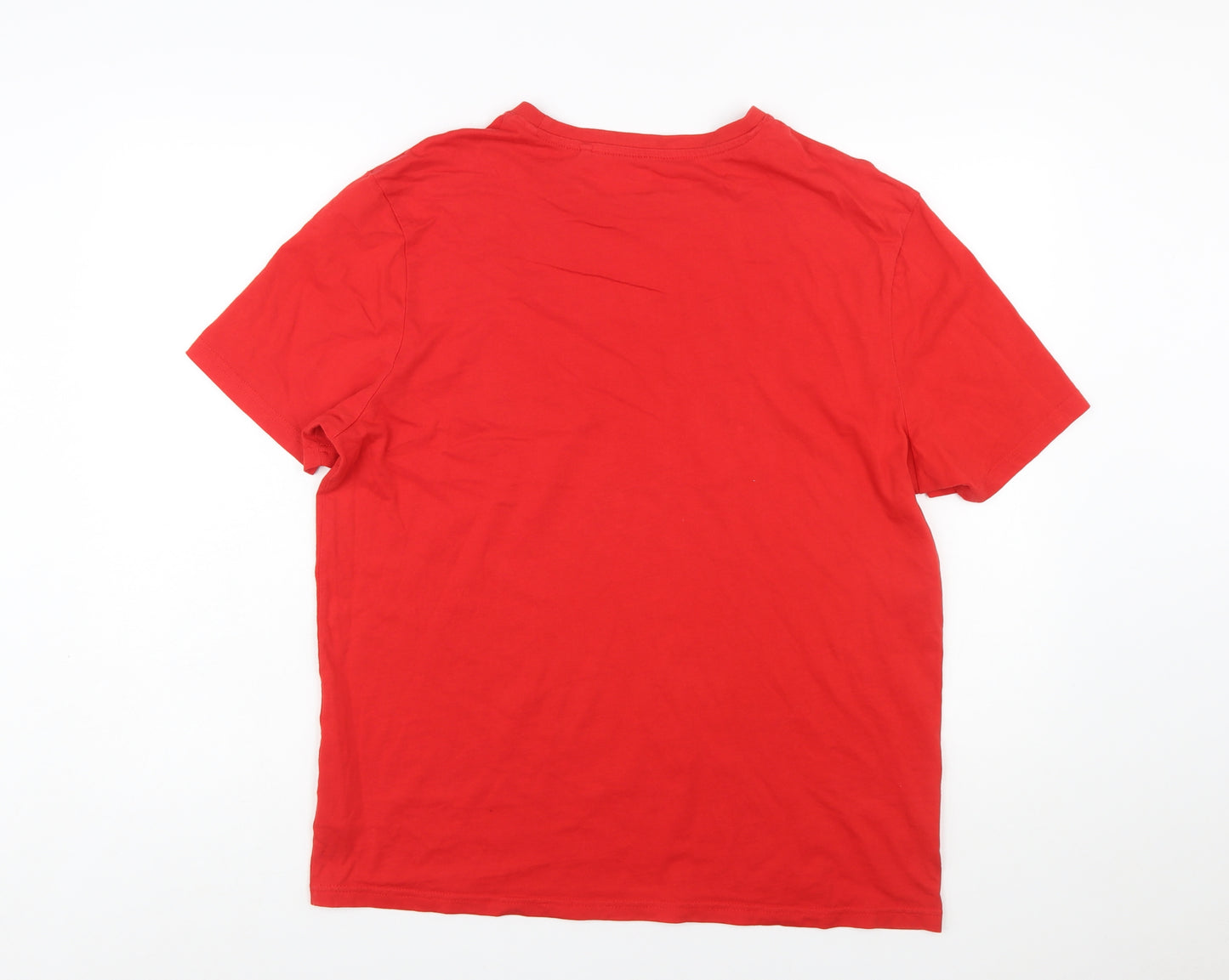 F&F Men's Red Cymru Rugby Team Graphic T-Shirt Size L