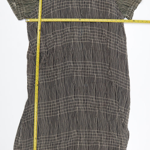 Ann Harvey Women’s Brown Geometric Shift Dress Size 20