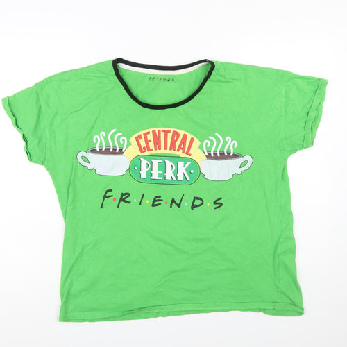 Character.com Friends Central Perk Green Women's L Cotton T-Shirt