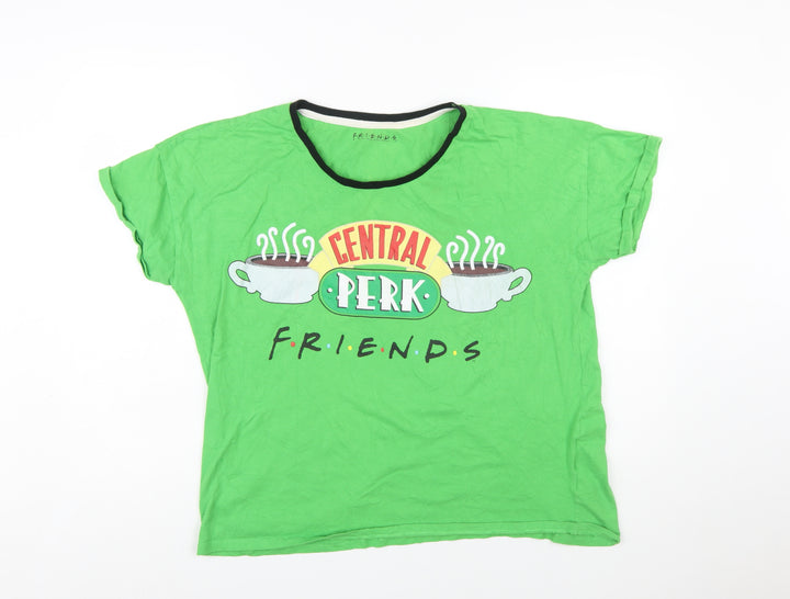 Character.com Friends Central Perk Green Women's L Cotton T-Shirt