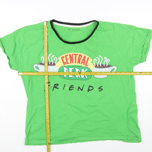 Character.com Friends Central Perk Green Women's L Cotton T-Shirt