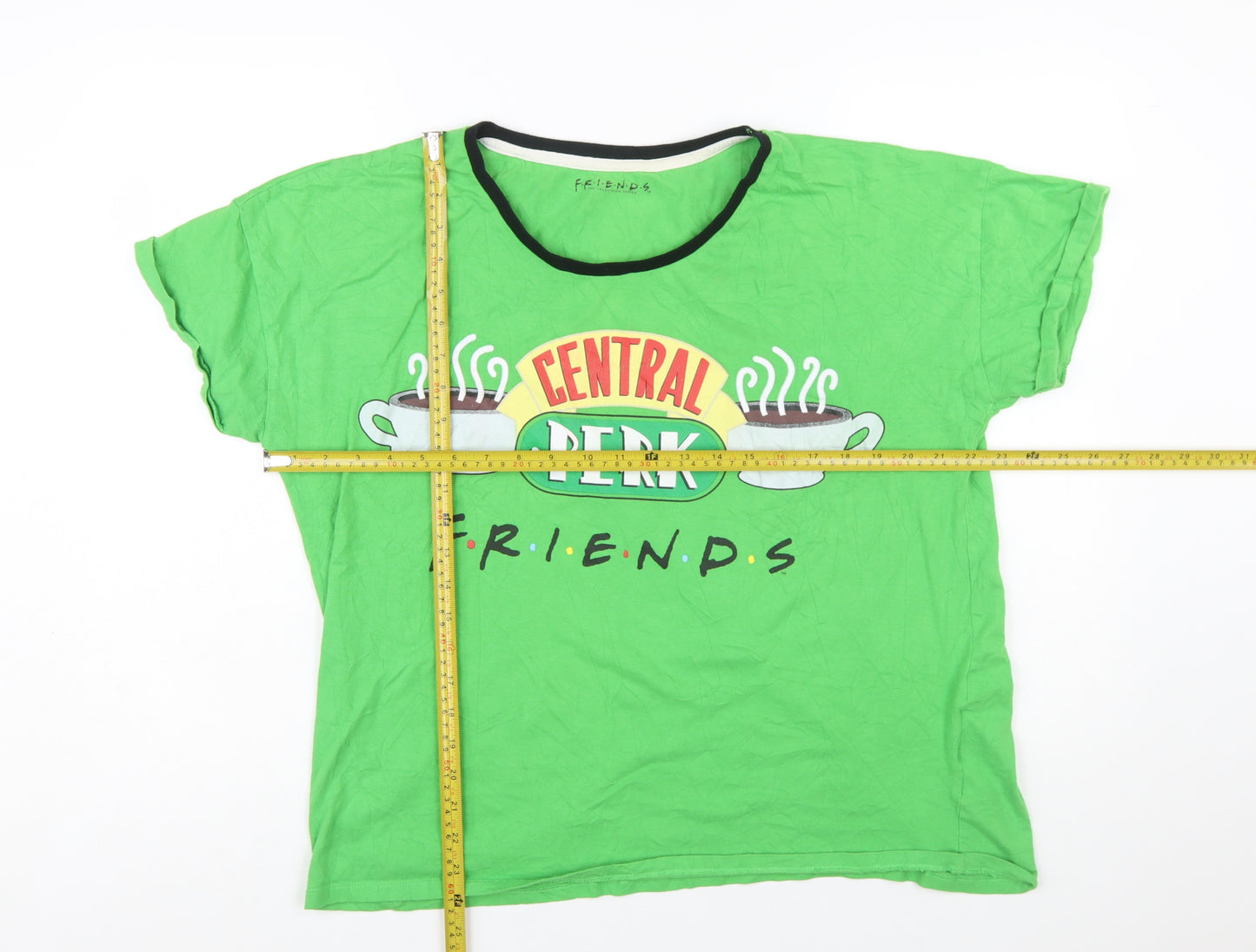 Character.com Friends Central Perk Green Women's L Cotton T-Shirt
