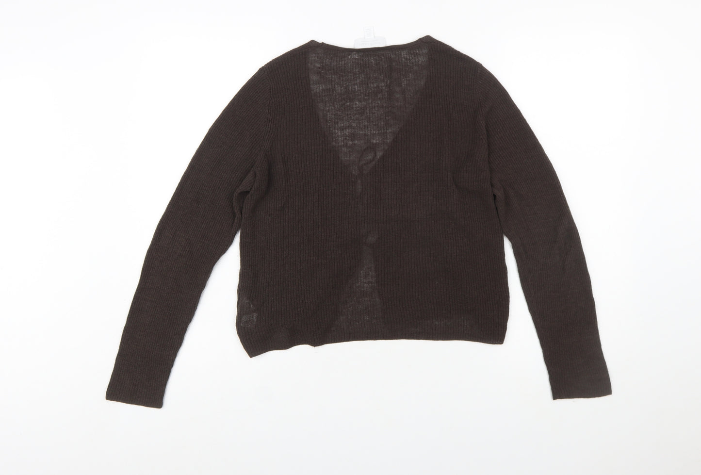 The White Company Women's Brown Linen Blend Cardigan M