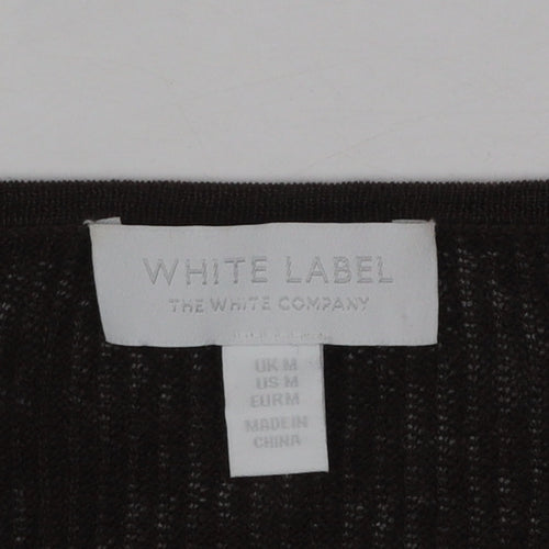 The White Company Women's Brown Linen Blend Cardigan M