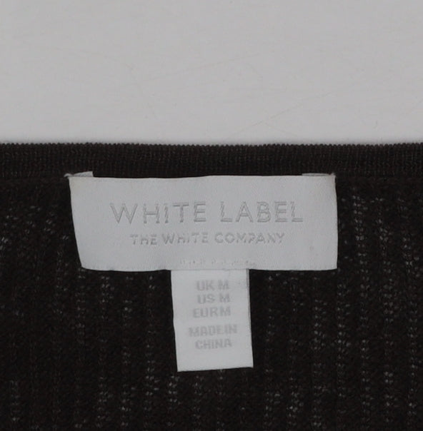The White Company Women's Brown Linen Blend Cardigan M