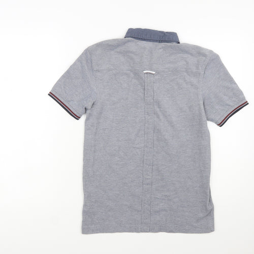 Fred Perry Mens Grey Cotton Button Down Collared Polo Shirt Size S
