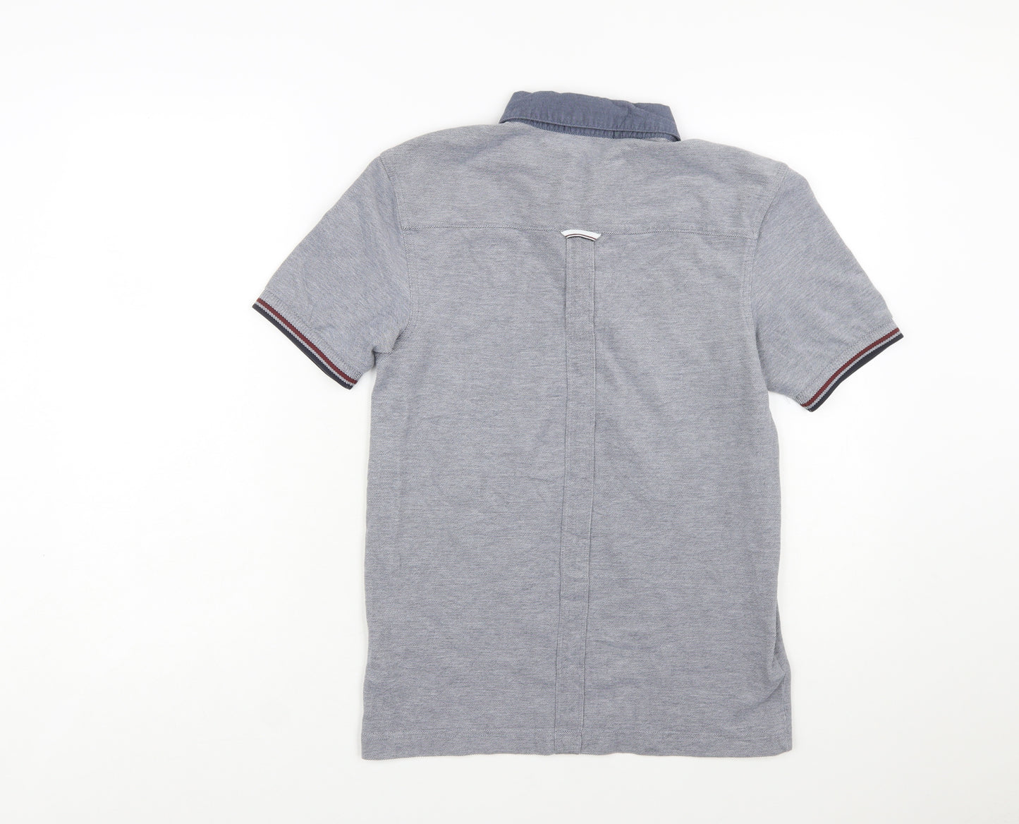 Fred Perry Mens Grey Cotton Button Down Collared Polo Shirt Size S
