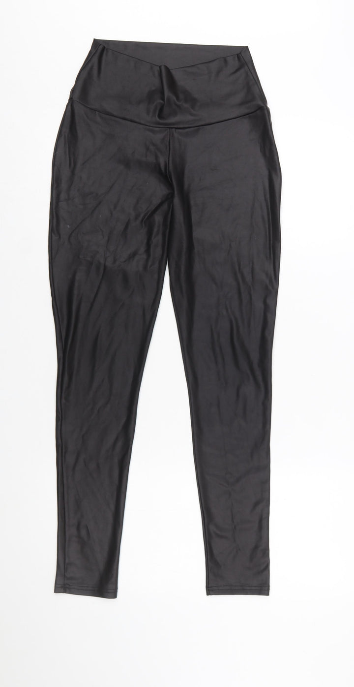 Mint Velvet Women Black Medium High Rise Polyester Leggings