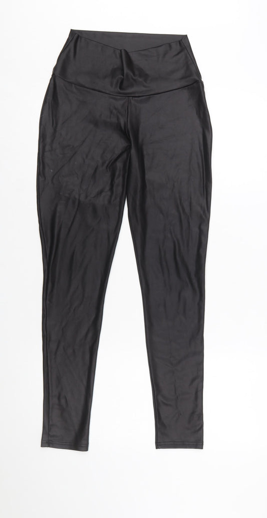 Mint Velvet Women Black Medium High Rise Polyester Leggings