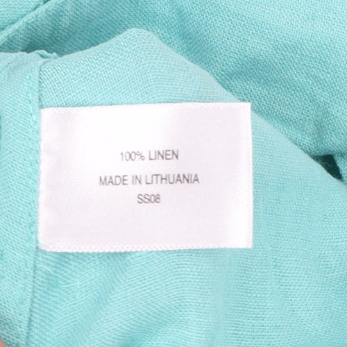 CC Women’s Green Linen Single-Breasted Blazer Size 16