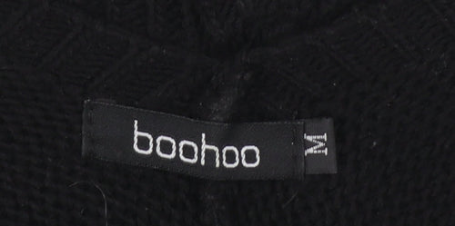 boohoo Women's Black V-Neck Knit Pullover Jumper Size M