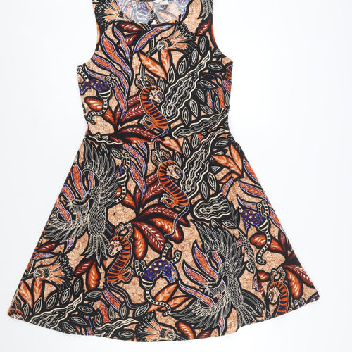 H&M Women’s Multicoloured Size 12 A-Line Sleeveless Dress