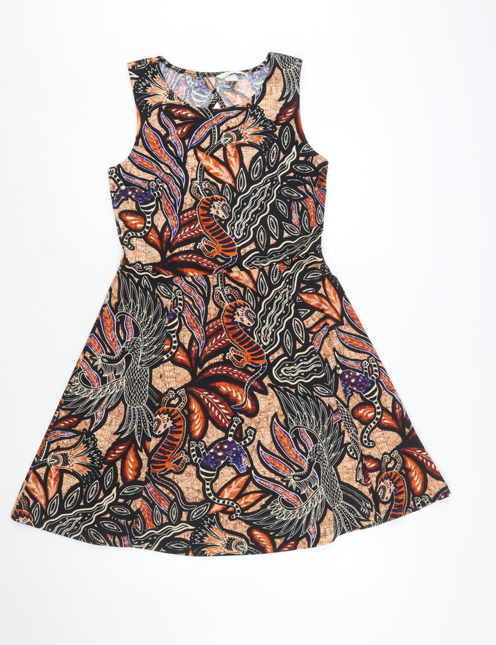 H&M Women’s Multicoloured Size 12 A-Line Sleeveless Dress