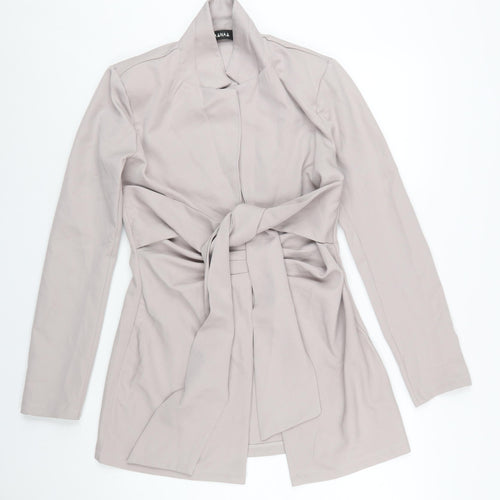 NAANAA Women Beige Belted Long Sleeve Suit Jacket UK 10