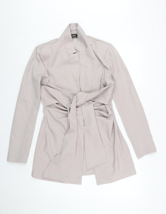NAANAA Women Beige Belted Long Sleeve Suit Jacket UK 10