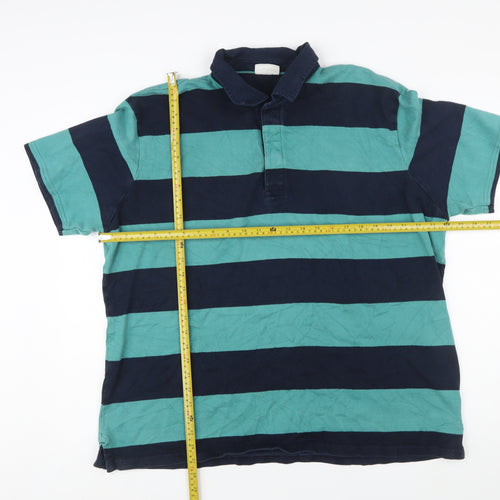 Marks and Spencer Men's Multicoloured 2XL Cotton Striped Polo Shirt