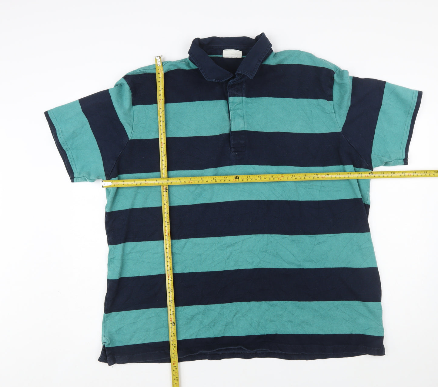 Marks and Spencer Men's Multicoloured 2XL Cotton Striped Polo Shirt