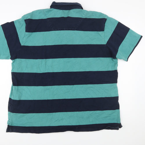 Marks and Spencer Men's Multicoloured 2XL Cotton Striped Polo Shirt