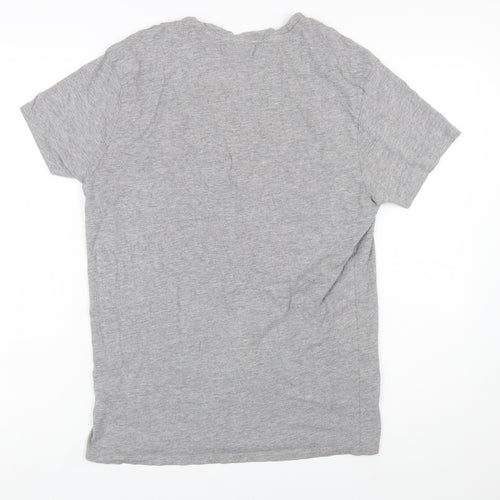 Bershka Women’s Grey Resist Graphic Cotton T-Shirt Size 12