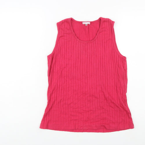 Long Tall Sally Women's Pink Cotton Sleeveless Tank Top M Tall