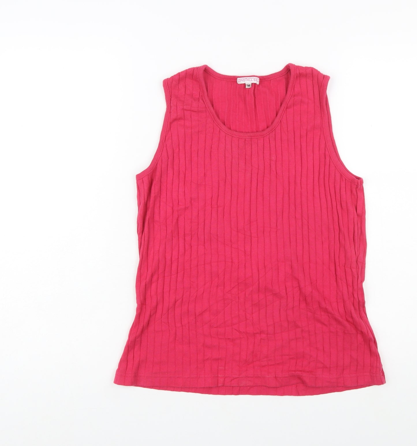 Long Tall Sally Women's Pink Cotton Sleeveless Tank Top M Tall
