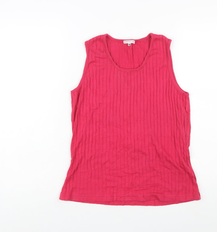 Long Tall Sally Women's Pink Cotton Sleeveless Tank Top M Tall