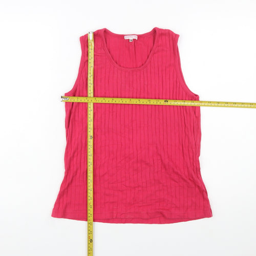 Long Tall Sally Women's Pink Cotton Sleeveless Tank Top M Tall