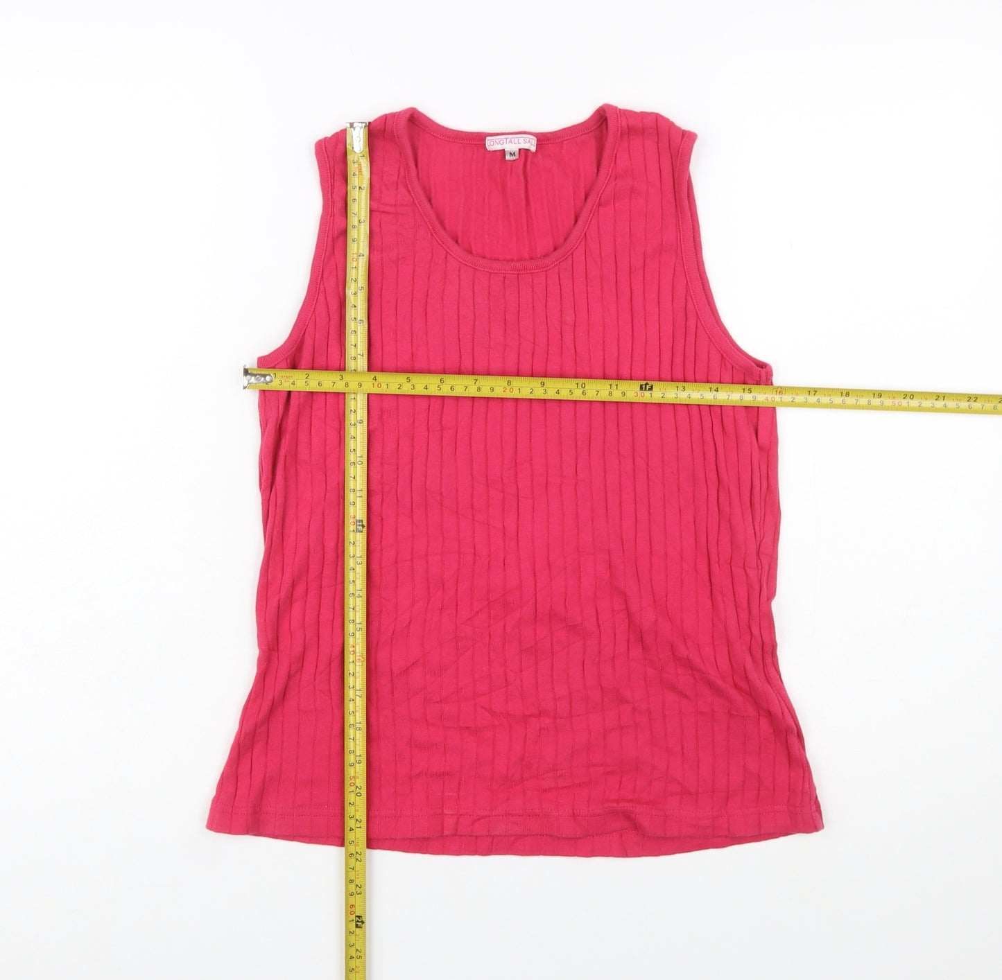Long Tall Sally Women's Pink Cotton Sleeveless Tank Top M Tall