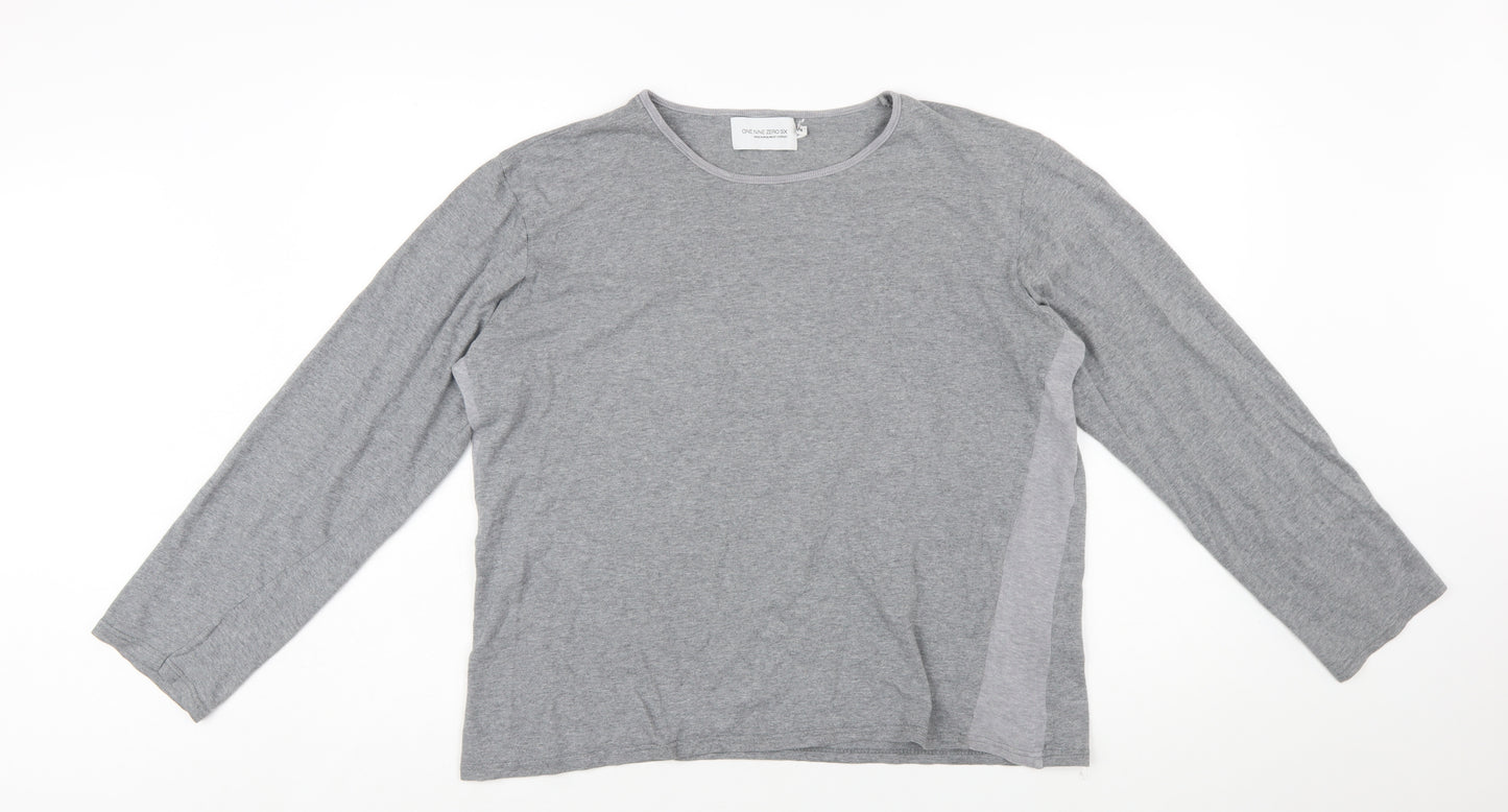 One Nine Zero Six Women's Grey Long Sleeve Basic Cotton T-Shirt Size 2