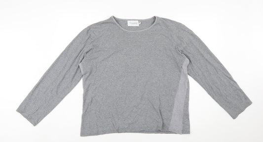 One Nine Zero Six Women's Grey Long Sleeve Basic Cotton T-Shirt Size 2