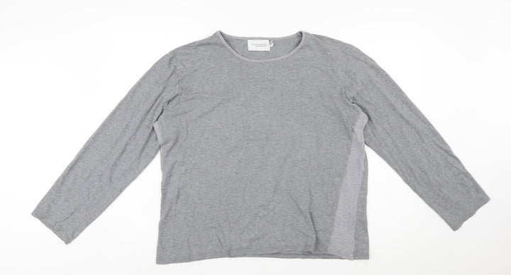 One Nine Zero Six Women's Grey Long Sleeve Basic Cotton T-Shirt Size 2