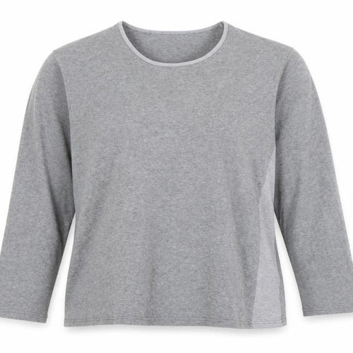 One Nine Zero Six Women's Grey Long Sleeve Basic Cotton T-Shirt Size 2