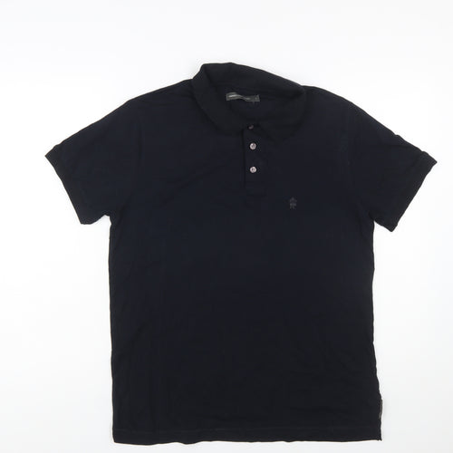 French Connection Men's Black Cotton Polo Shirt Size L