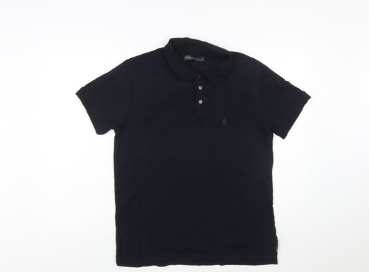 French Connection Men's Black Cotton Polo Shirt Size L