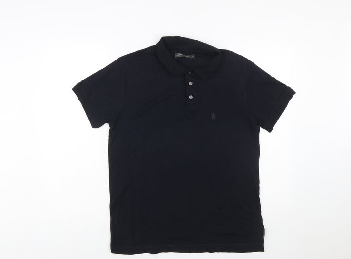 French Connection Men's Black Cotton Polo Shirt Size L