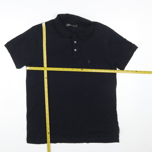 French Connection Men's Black Cotton Polo Shirt Size L