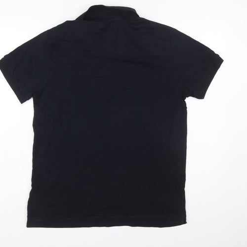 French Connection Men's Black Cotton Polo Shirt Size L