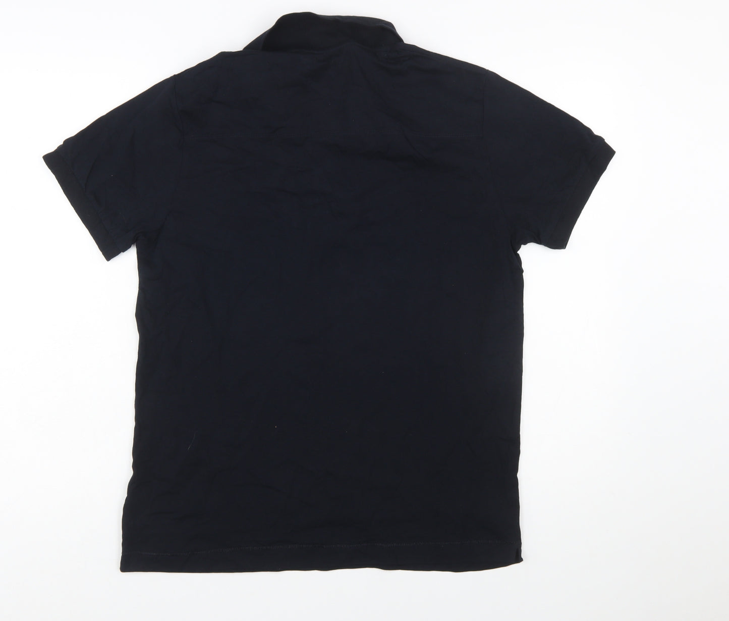 French Connection Men's Black Cotton Polo Shirt Size L