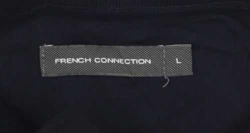 French Connection Men's Black Cotton Polo Shirt Size L