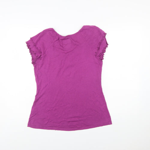 Rocha John Rocha Womens Purple Size 14 Short Sleeve Cotton Modal T-Shirt