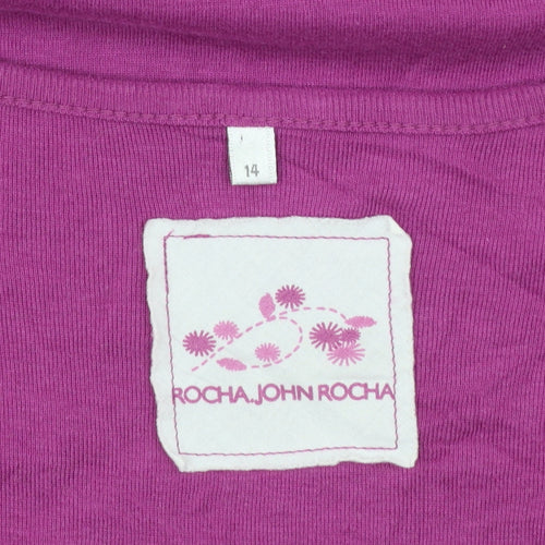 Rocha John Rocha Womens Purple Size 14 Short Sleeve Cotton Modal T-Shirt