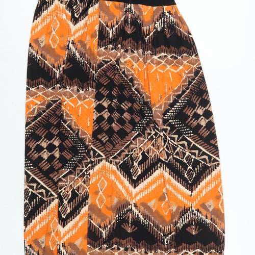 Et Vous Women's Orange Geometric Maxi Halter Dress Size 10