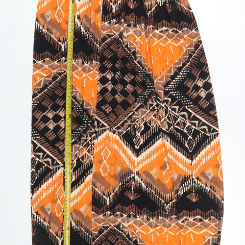Et Vous Women's Orange Geometric Maxi Halter Dress Size 10