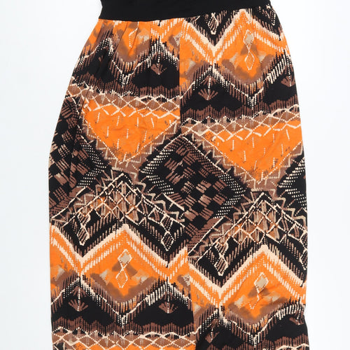 Et Vous Women's Orange Geometric Maxi Halter Dress Size 10