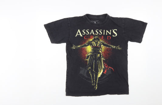Black T Men’s Black Assassin’s Creed Graphic Cotton T-Shirt M