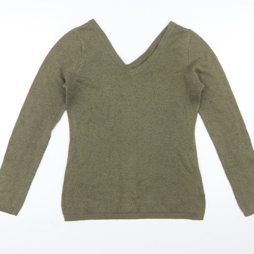 Old Navy Women’s Green V-Neck Long Sleeve Knit Jumper Size M