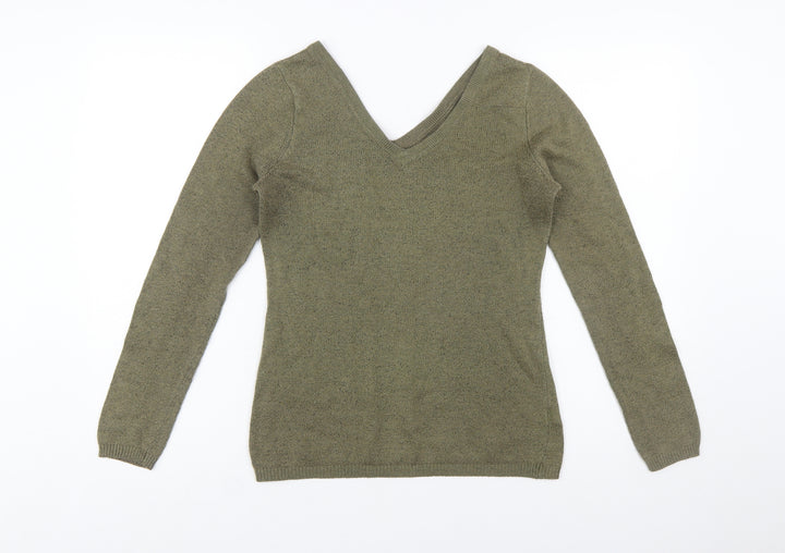 Old Navy Women’s Green V-Neck Long Sleeve Knit Jumper Size M