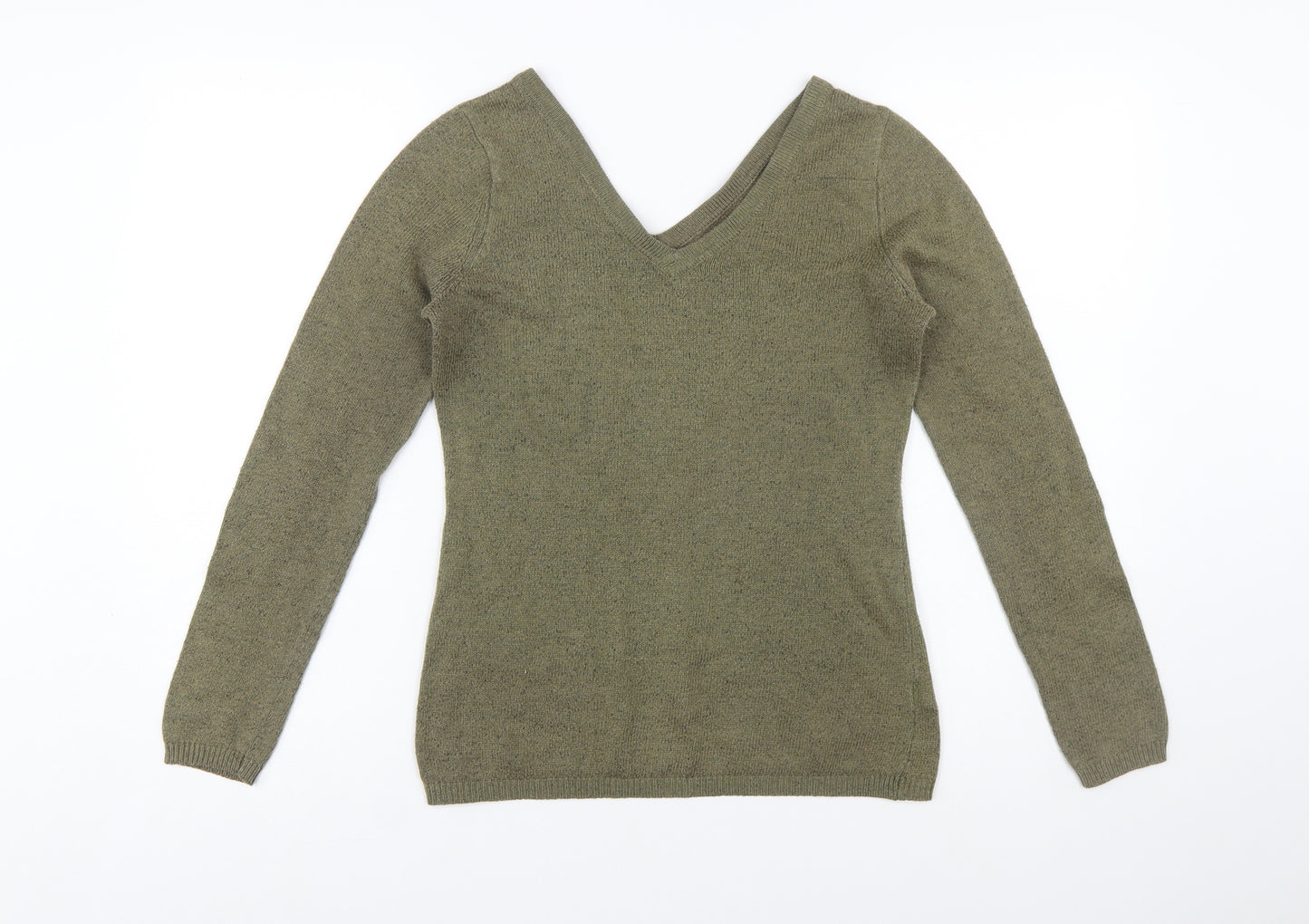 Old Navy Women’s Green V-Neck Long Sleeve Knit Jumper Size M