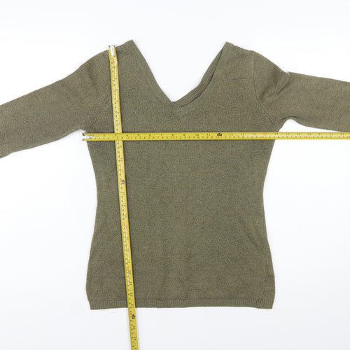 Old Navy Women’s Green V-Neck Long Sleeve Knit Jumper Size M